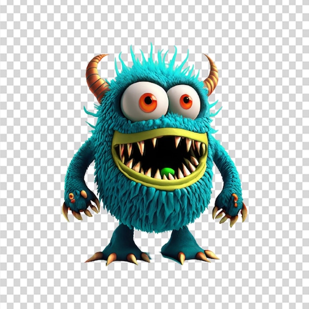 PSD leuk harig monster harig monster leuke cartoonmonsters