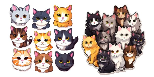 PSD leuk kitten en kat sticker png