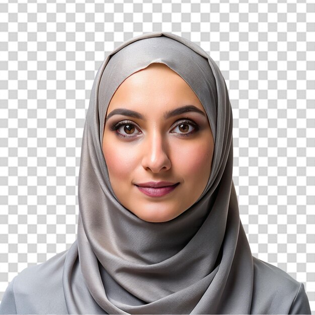 PSD leuk meisje in hijab illustratie op doorzichtige achtergrond