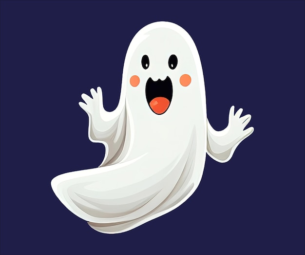 PSD leuk vliegend spook png-element om halloween te vieren