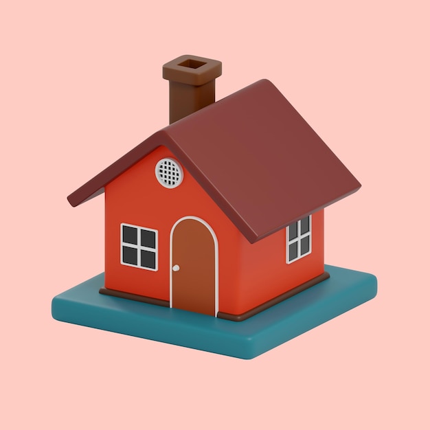 Leuke 3D cartoon huis illustratie