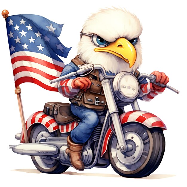 Leuke amerikaanse motorfiets clipart illustratie