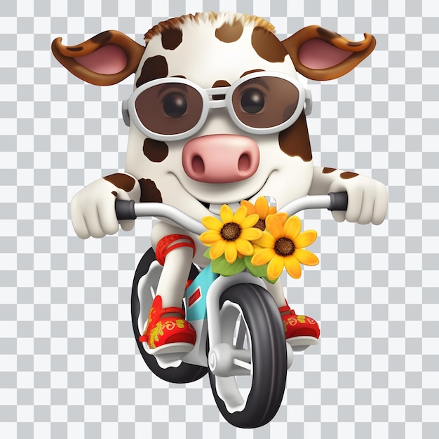 Leuke baby koe clipart op transparante achtergrond