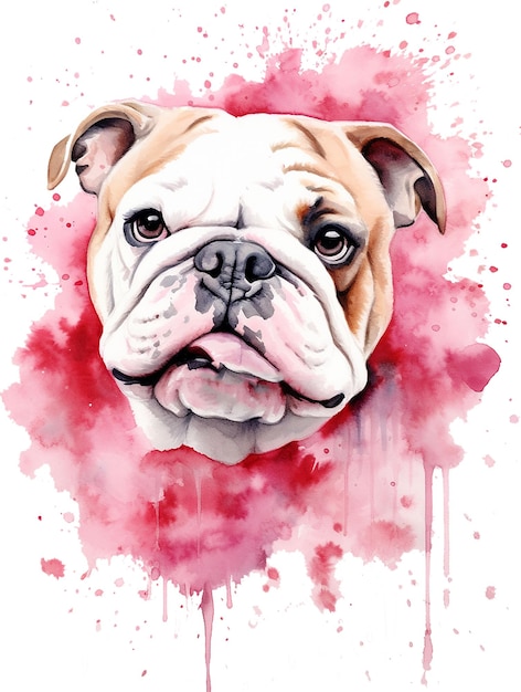 Leuke bulldog PNG waterverf