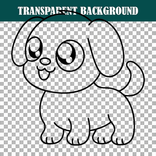 Leuke cartoon illustratie van een hond met een doorzichtige achtergrond