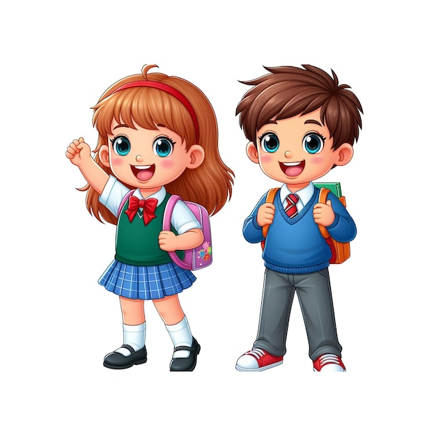 PSD leuke cartoon jongen school clip art