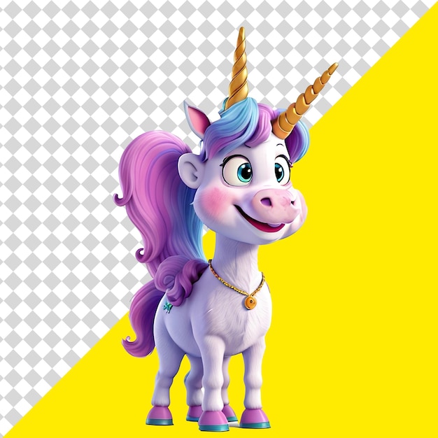 Leuke cartoon unicorn png clipart doorzichtige achtergrond psd