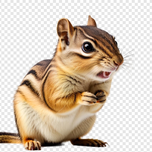 PSD leuke chipmunk png geïsoleerd op transparante achtergrond