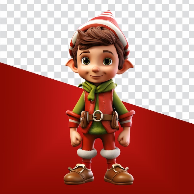 Leuke Elf in 3D Een realistisch personage voor Vrolijke Kerst