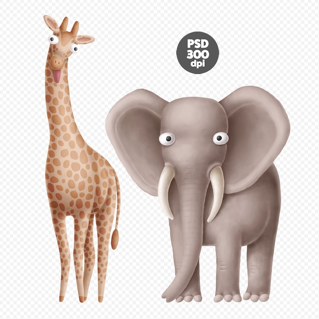 Leuke geïsoleerde karakters van safaridieren