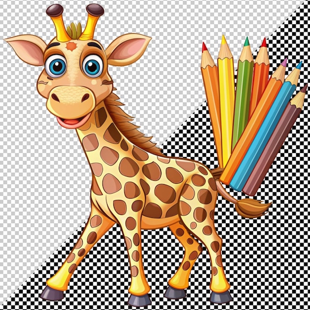 PSD leuke giraffe met potloden.