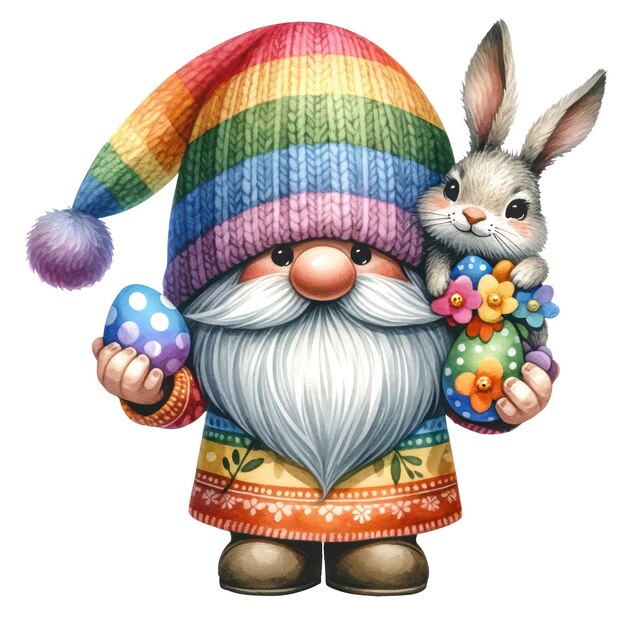 Leuke gnome paasdag clipart illustratie