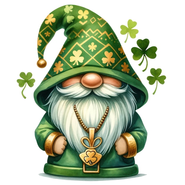 PSD leuke gnome st. patrick's day clipart illustratie