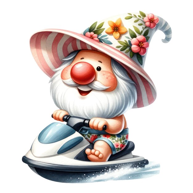 Leuke gnome summer beach clipart illustratie