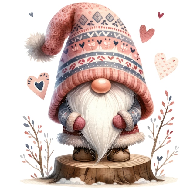 PSD leuke gnome valentijnsdag clipart illustratie