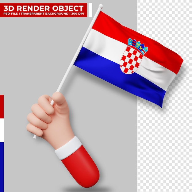 Leuke illustratie van de hand met de vlag van kroatië. onafhankelijkheidsdag van kroatië. land vlag.