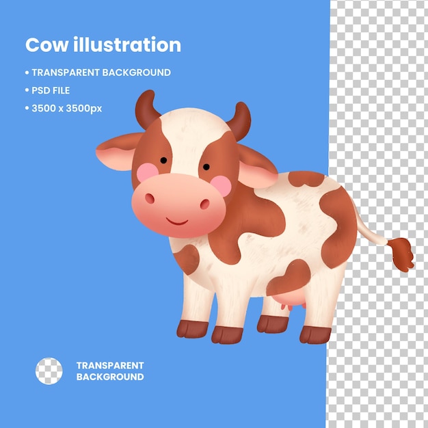 Leuke illustratie van een koe