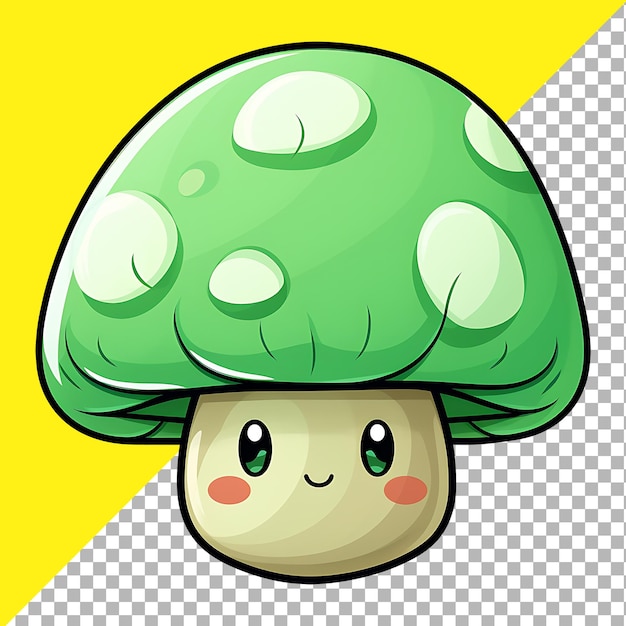 Leuke kawaii paddenstoel clipart illustratie voor sticker ontwerp.