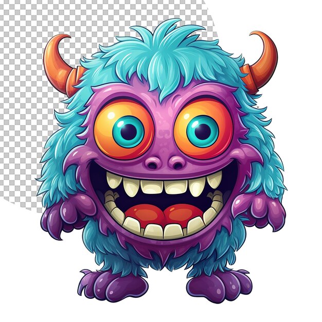 Leuke kleine angstaanjagende monster illustratie op transparante achtergrond