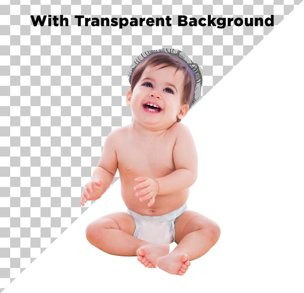 Leuke kleine baby PNG PSD geïsoleerd op doorzichtige achtergrond