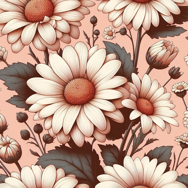 Leuke kleurrijke bloemen achtergrond naadloos patroon