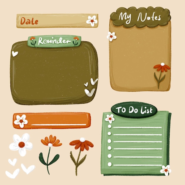 Leuke met de hand tekende natuur Blank Bullet Journal Planner Decorative
