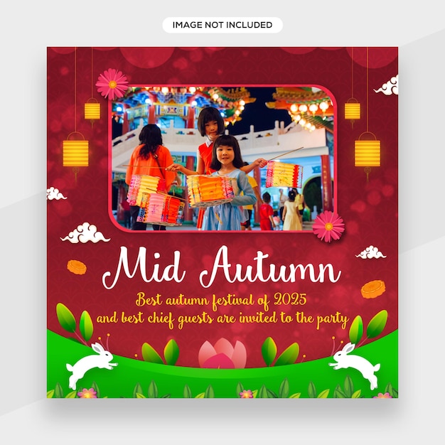 Leuke mid-herfstfestivalbanner met voor mid-herfstfestivalviering, fijne vakantie