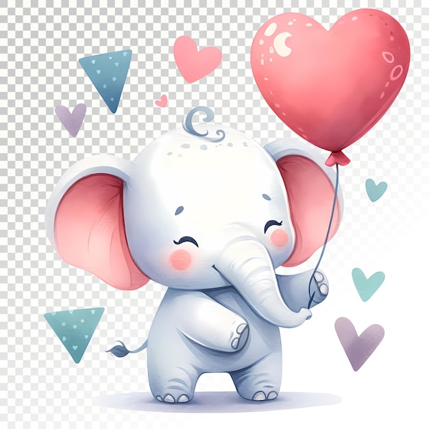 Leuke olifant clipart Baby olifant aquarel clipart doorzichtige PSD