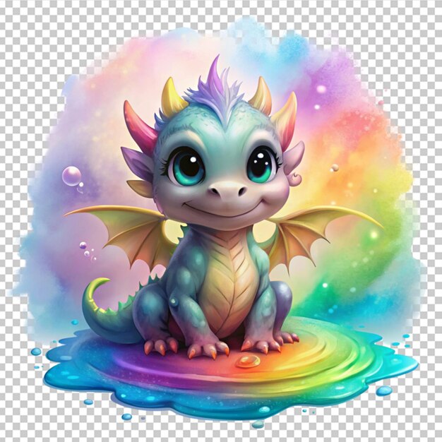 PSD leuke regenboog baby kleine draak