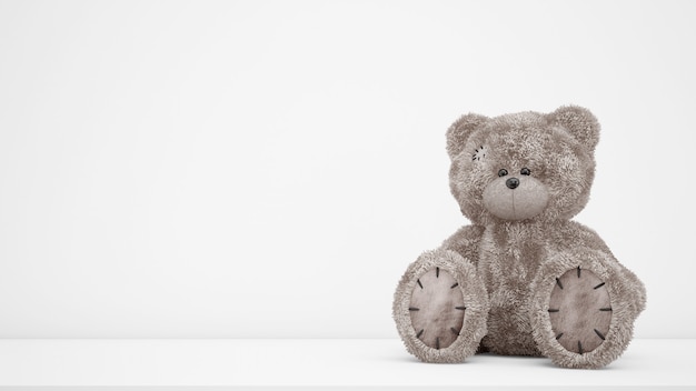 Leuke teddybeer met witte copyspace