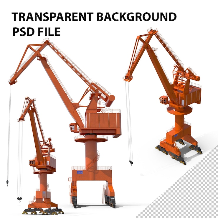 PSD level luffing port crane png