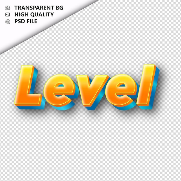 PSD levelmade from orange text with shadow transparent isolated