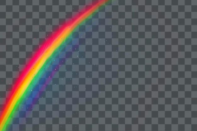 Levendige regenboog op donkere png licht overlay effect doorzichtige achtergrond