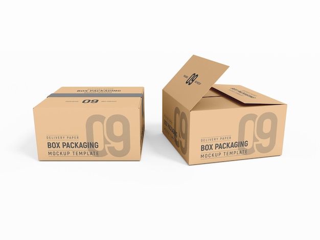 Levering Kartonnen Papieren Doos Verpakking Mockup