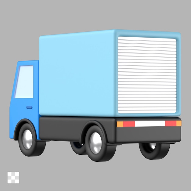 PSD levering vrachtwagen 3d pictogram