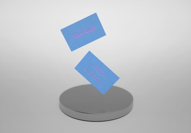 PSD levitating business card mock-up