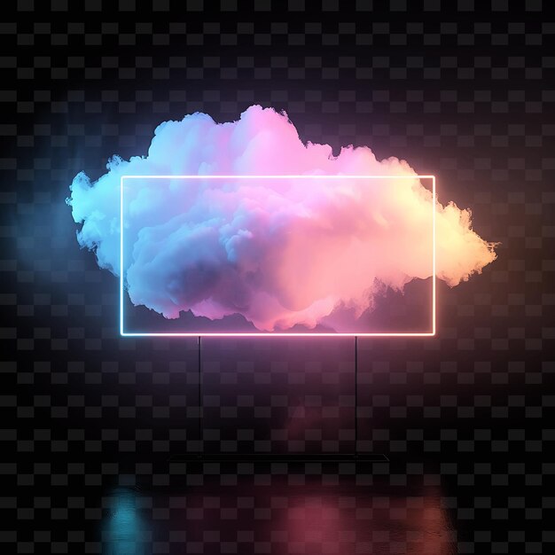 PSD levitating cloud sign met een wolkvormig bord levitating f y2k shape creatief borddecoratie
