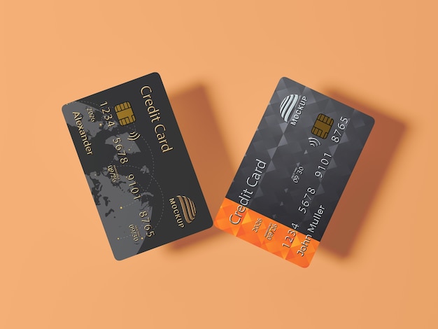 Levitating credit card mockup design