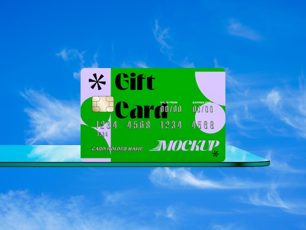 PSD levitating credit card  mockup