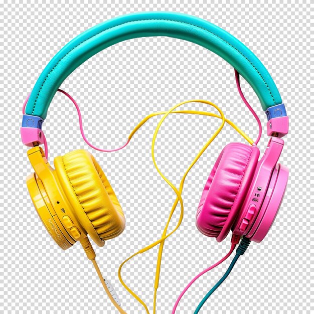 Levitating headphones still life isolated on transparent background