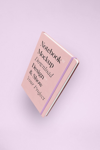 Levitating notebook mockup