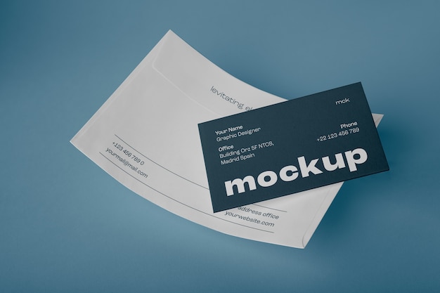 Levitating stationery mockup