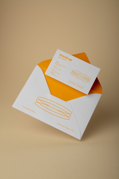 Levitating stationery mockup