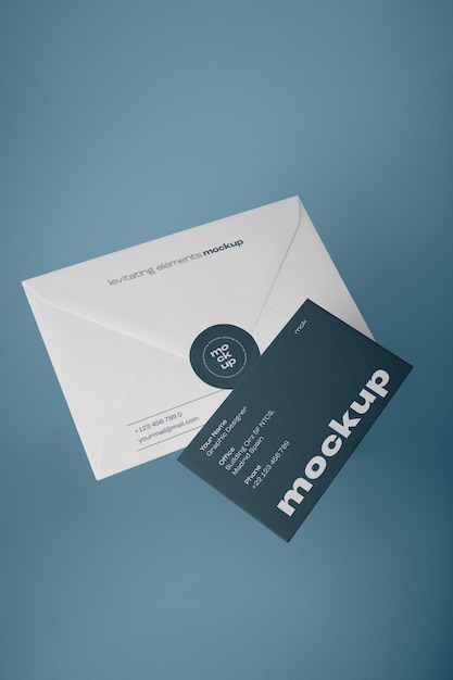 levitating stationery mockup