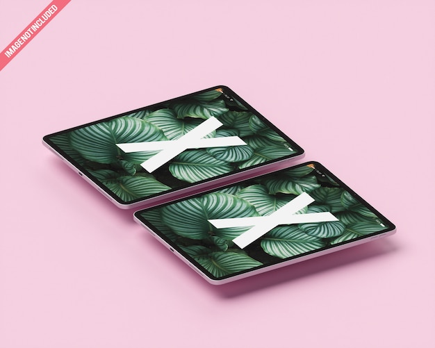 PSD levitating tablet mockup