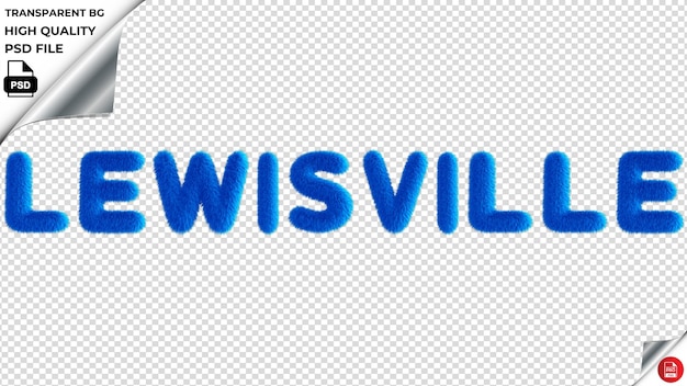 PSD lewisville typografie blauwe pluizige tekst psd doorzichtig