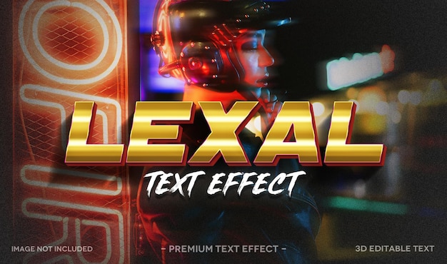 PSD lexal 3d text effect mockup template