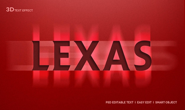 PSD lexas 3d text style effect mockup template