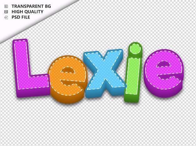 PSD lexie typography text colorful craft spring psd transparent