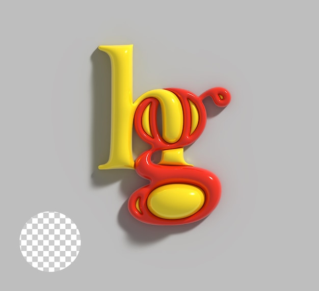 PSD lg branding identity corporate 3d render company letter logo transparent psd